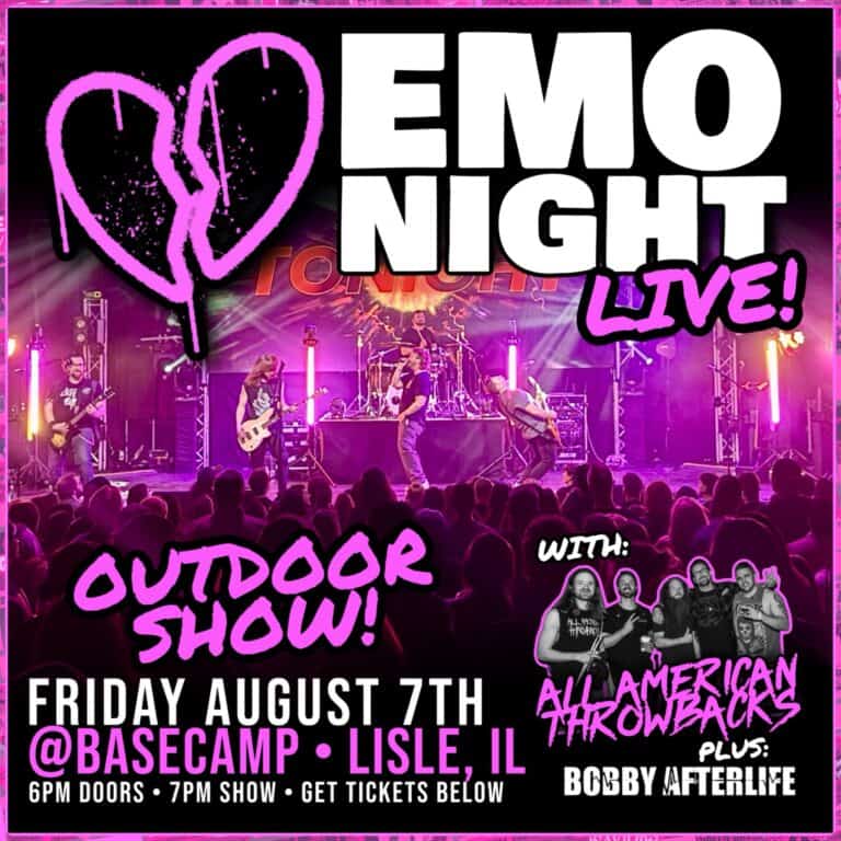 Emo Night Live outdoor concert featuring All American Throwbacks and Bobby Afterlife in Lisle, IL.