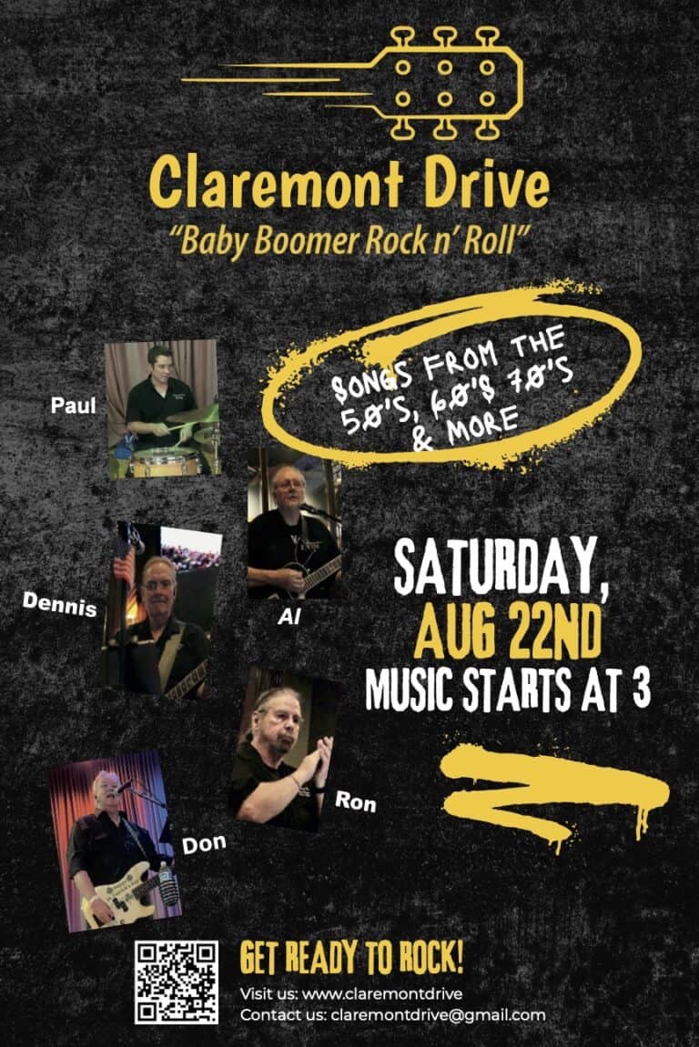 Claremont Drive band performing live at a music event in Lisle, IL.