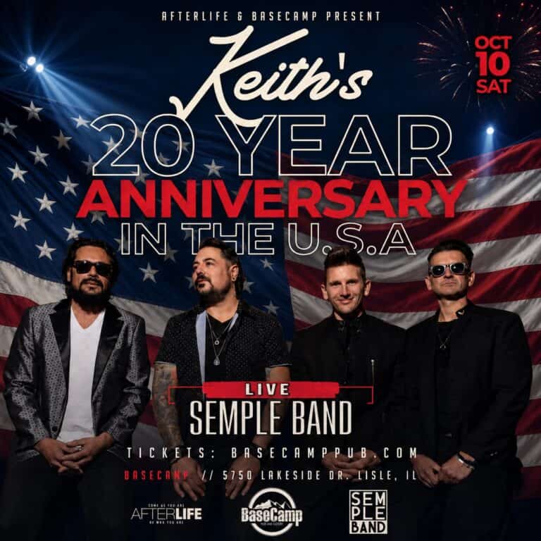 Live band Semple Band performing at Keith's 20th anniversary event.